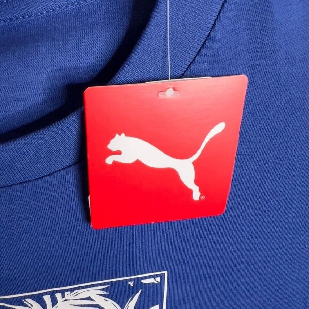 Puma Men's Ess+ Palm Resort Logo Graphic T-Shirt - Cobalt Glaze Size L - Picture 3 of 7